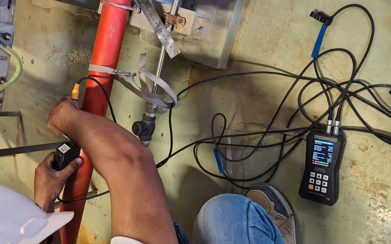 Monitoring equipment installed on an infrastructure pipeline